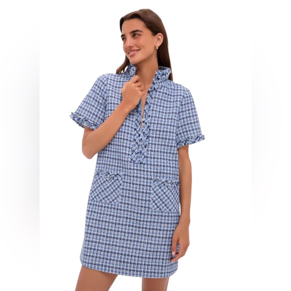 Tuckernuck Blue Tweed Ophelia Dress. S. NWT - Picture 1 of 12